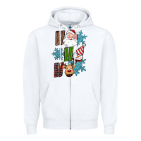 White ho ho ho christmas Zipper Hoodie - RanaPortraitStore