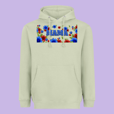 Floral American Mama 16oz Libbey Cup Heavyweight Hoodie Designed By Hra Design Shop