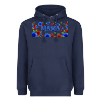 Navy floral american mama 16oz libbey cup Heavyweight Hoodie - HRA Design Shop