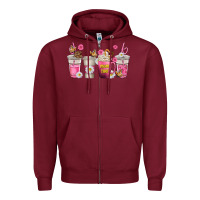 Burgundy mom fuel coffee cups Zipper Hoodie - texasbilliewilder