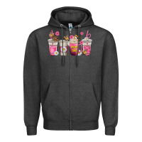 Charcoal Heather mom fuel coffee cups Zipper Hoodie - texasbilliewilder