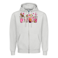 Dove Grey mom fuel coffee cups Zipper Hoodie - texasbilliewilder