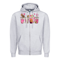 Heather Grey mom fuel coffee cups Zipper Hoodie - texasbilliewilder
