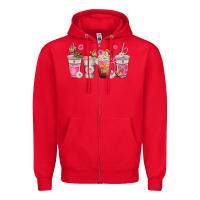 Red mom fuel coffee cups Zipper Hoodie - texasbilliewilder