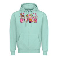 Seafoam mom fuel coffee cups Zipper Hoodie - texasbilliewilder