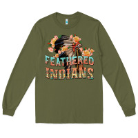Army Green feathered indians Long Sleeve Tee - texasbilliewilder