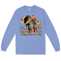 Colony Blue feathered indians Long Sleeve Tee - texasbilliewilder