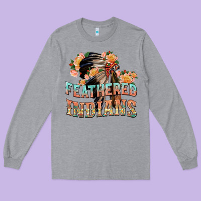 Long Sleeve Tee feathered indians