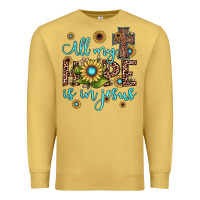 Antique Gold all my hope is in jesus Premium Sweatshirt - JahusDesignShop