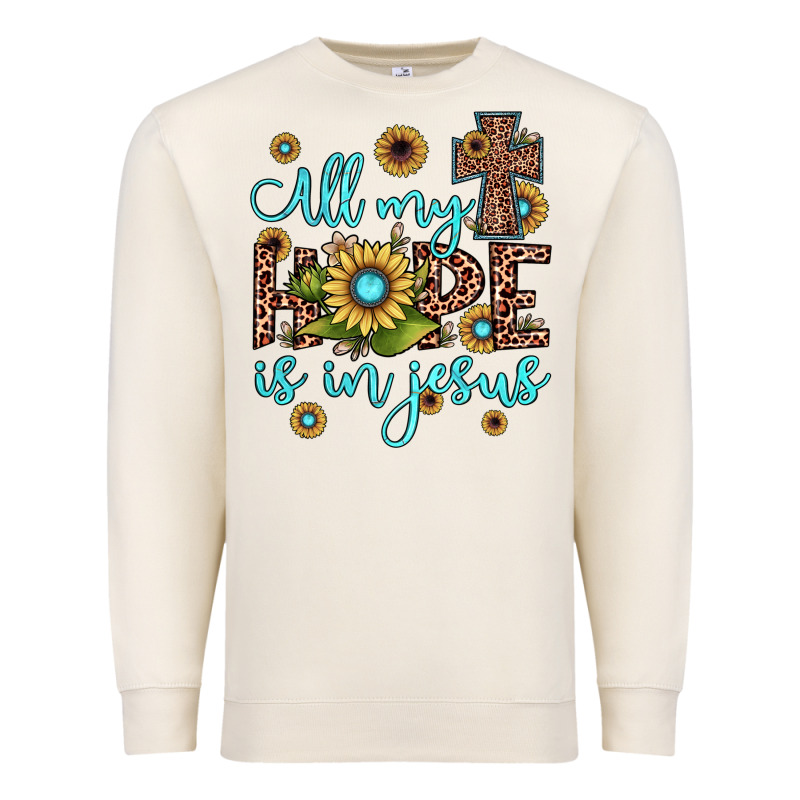 All My Hope Is In Jesus Premium Sweatshirt by JahusDesignShop | Teevron