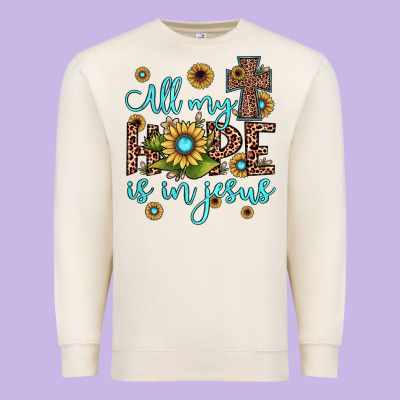 All My Hope Is In Jesus Premium Sweatshirt Designed By Jahusdesignshop