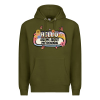 Army Green ask me about my pronouns Premium Hoodie - MaliasSmallBusiness