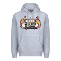 Heather Grey ask me about my pronouns Premium Hoodie - MaliasSmallBusiness