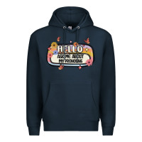 Navy ask me about my pronouns Premium Hoodie - MaliasSmallBusiness