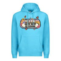 Ocean Blue ask me about my pronouns Premium Hoodie - MaliasSmallBusiness