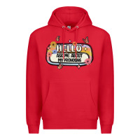 Red ask me about my pronouns Premium Hoodie - MaliasSmallBusiness