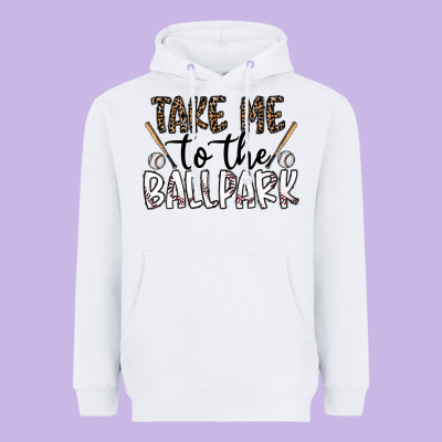 Take Me To The Ballpark Heavyweight Hoodie Designed By Cowhidedigitalart