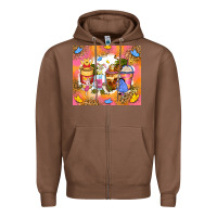 Chestnut cartoon characters coffee cups Zipper Hoodie - Zillion Design Studio