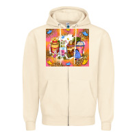 Sandshell cartoon characters coffee cups Zipper Hoodie - Zillion Design Studio