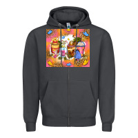 Smoke cartoon characters coffee cups Zipper Hoodie - Zillion Design Studio