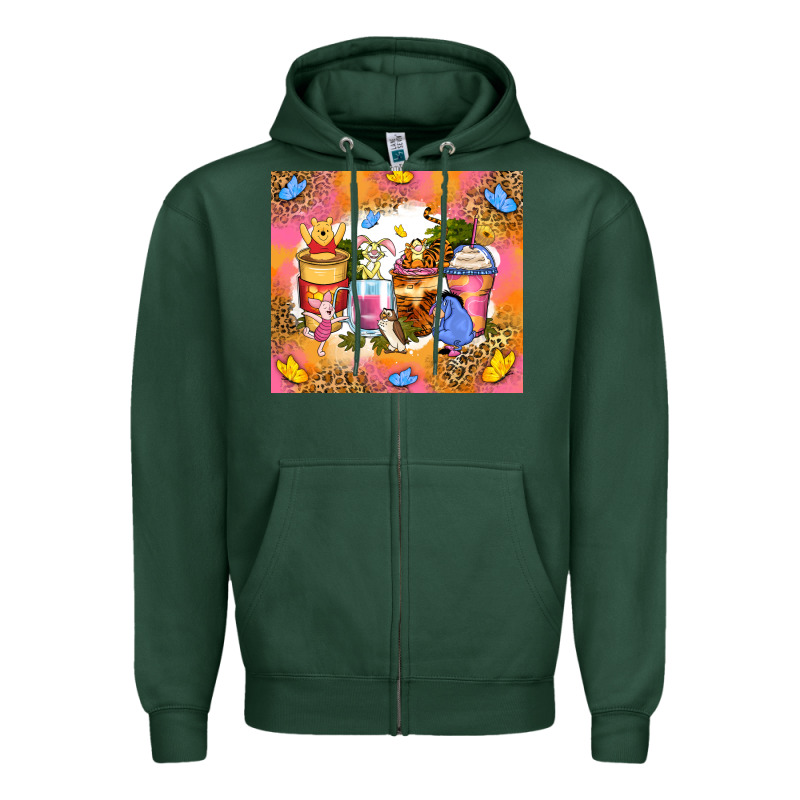 Cartoon Characters Coffee Cups Zipper Hoodie by Zillion Design Studio | Teevron