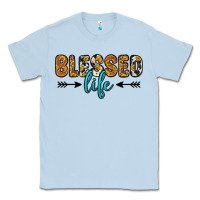 Dusty Blue blessed life Classic Tee - Zillion Design Studio