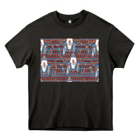Asphalt Bull Skull Pattern Heavy Core Tee - CowhideDigitalArt