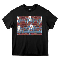 Black Bull Skull Pattern Heavy Core Tee - CowhideDigitalArt