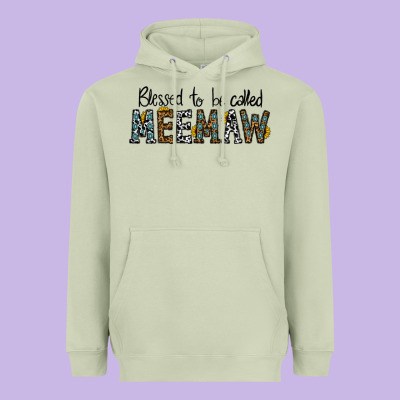 Blessed Meemaw Heavyweight Hoodie Designed By Cowhidedigitalart