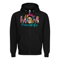 Black mom life with skull Zipper Hoodie - texasbilliewilder