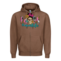Chestnut mom life with skull Zipper Hoodie - texasbilliewilder