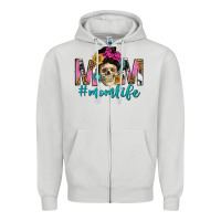 Dove Grey mom life with skull Zipper Hoodie - texasbilliewilder