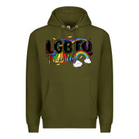 Army Green lgbtq  friendly Premium Hoodie - MaliasSmallBusiness