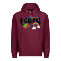 Burgundy lgbtq  friendly Premium Hoodie - MaliasSmallBusiness