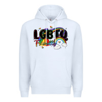 White lgbtq  friendly Premium Hoodie - MaliasSmallBusiness