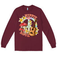 Burgundy hippie soul with peace Long Sleeve Tee - texasbilliewilder