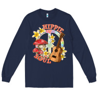 Navy hippie soul with peace Long Sleeve Tee - texasbilliewilder