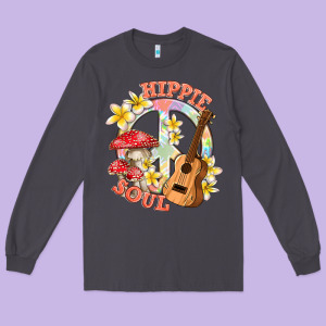 Hippie Soul With Peace Long Sleeve Tee Designed By Texasbilliewilder