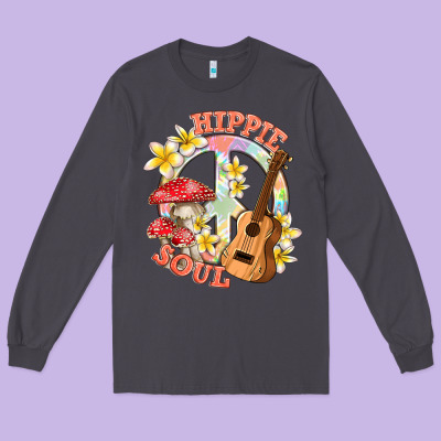 Long Sleeve Tee hippie soul with peace
