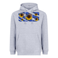 Heather Grey american flag sunflowers 16oz libbey cup Heavyweight Hoodie - HRA Design Shop