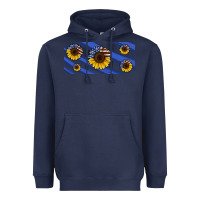 Navy american flag sunflowers 16oz libbey cup Heavyweight Hoodie - HRA Design Shop