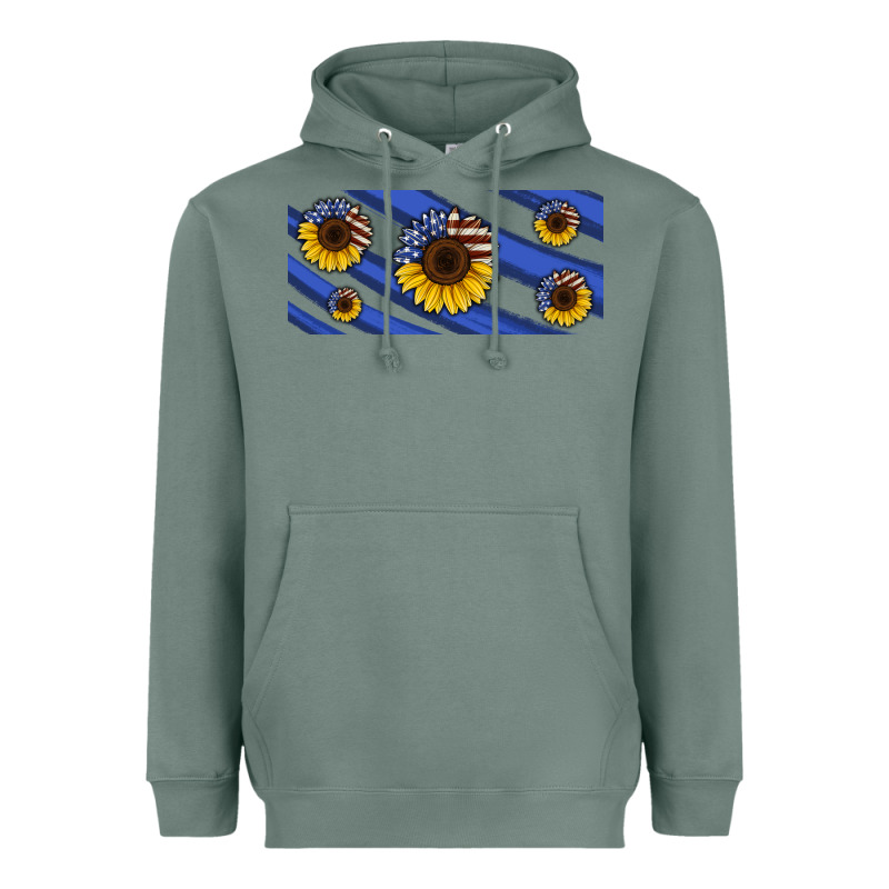 American Flag Sunflowers 16oz Libbey Cup Heavyweight Hoodie by HRA Design Shop | Teevron