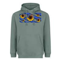 Sage american flag sunflowers 16oz libbey cup Heavyweight Hoodie - HRA Design Shop