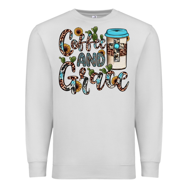 Coffee And Grace Premium Sweatshirt by JahusDesignShop | Teevron