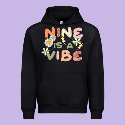 Nine Is A Vibe Urban Hoodie Designed By Maliassmallbusiness