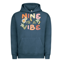 Pigment Midnight Navy nine is a vibe Urban Hoodie - MaliasSmallBusiness