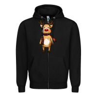 Black cute reindeer Zipper Hoodie - RanaPortraitStore