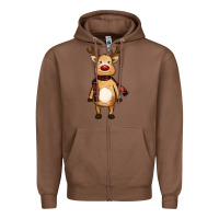 Chestnut cute reindeer Zipper Hoodie - RanaPortraitStore