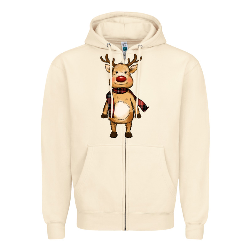 Cute Reindeer Zipper Hoodie by RanaPortraitStore | Teevron