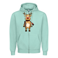 Seafoam cute reindeer Zipper Hoodie - RanaPortraitStore